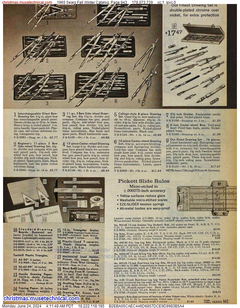 1965 Sears Fall Winter Catalog, Page 943