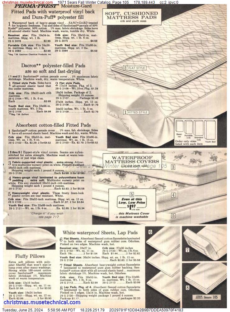 1971 Sears Fall Winter Catalog, Page 105