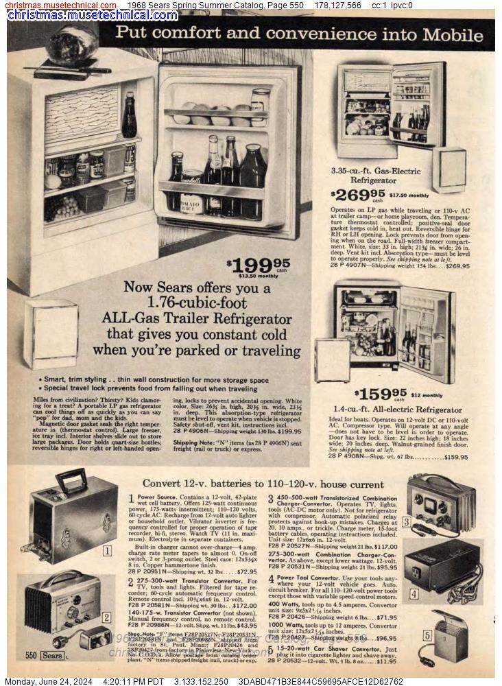 1968 Sears Spring Summer Catalog, Page 550