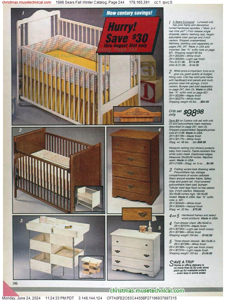 1986 Sears Fall Winter Catalog, Page 244