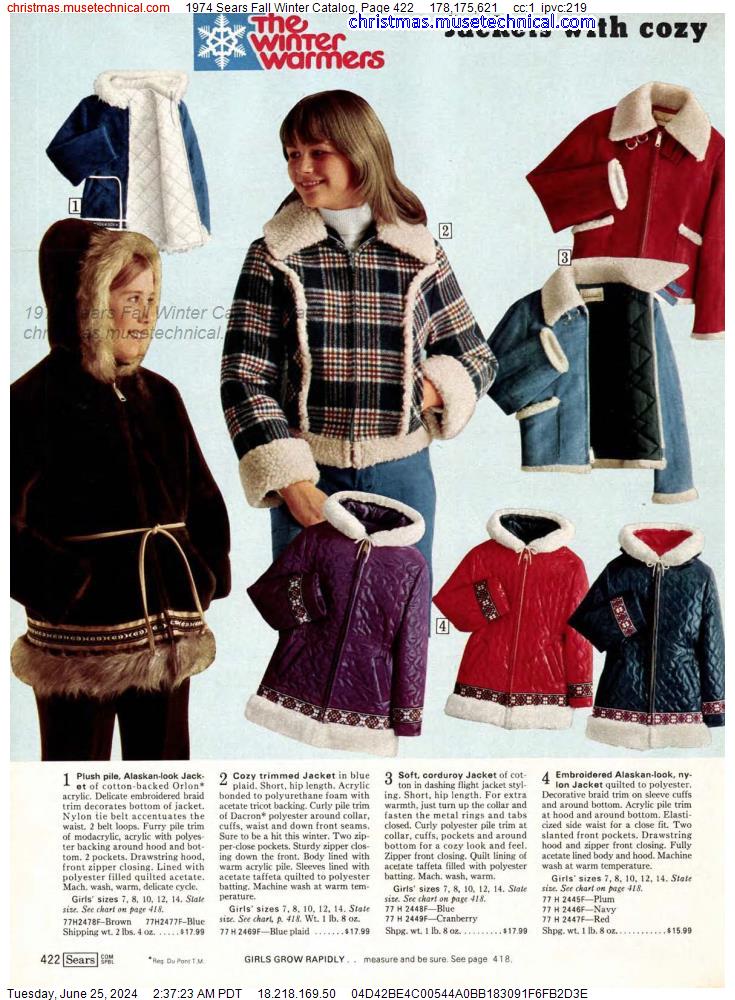 1974 Sears Fall Winter Catalog, Page 422