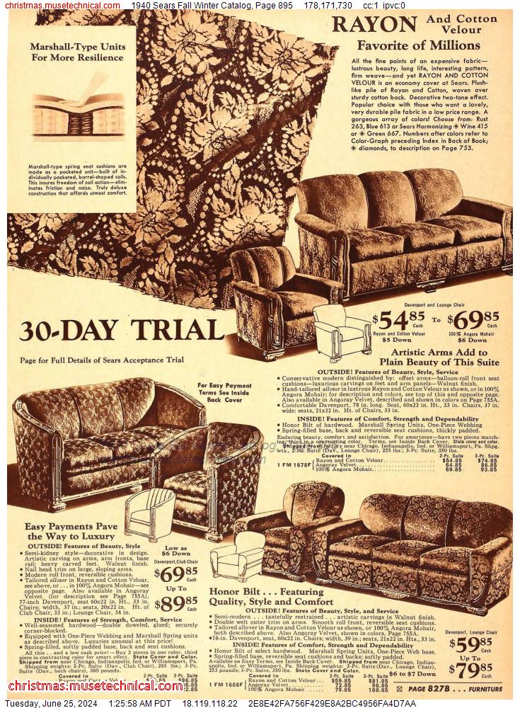 1940 Sears Fall Winter Catalog, Page 895