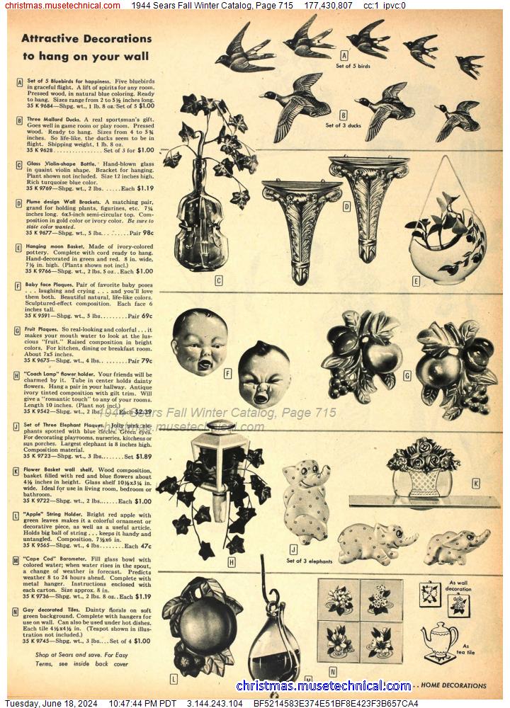 1944 Sears Fall Winter Catalog, Page 715