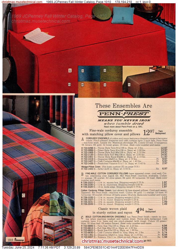 1969 JCPenney Fall Winter Catalog, Page 1010