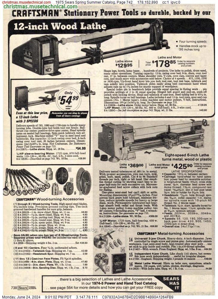 1975 Sears Spring Summer Catalog, Page 742
