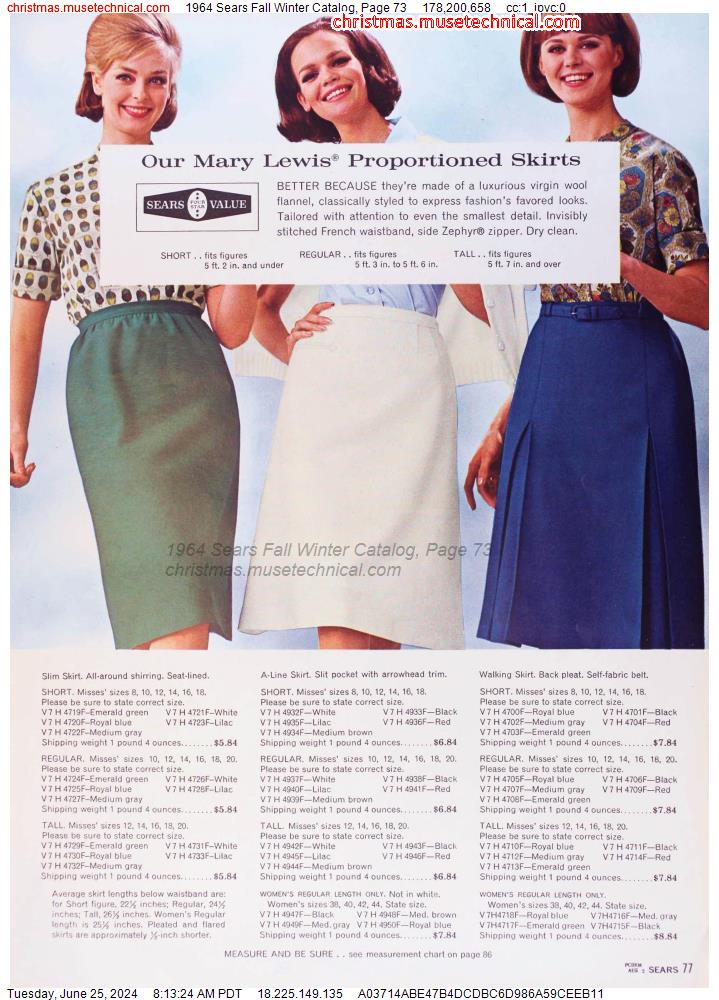 1964 Sears Fall Winter Catalog, Page 73