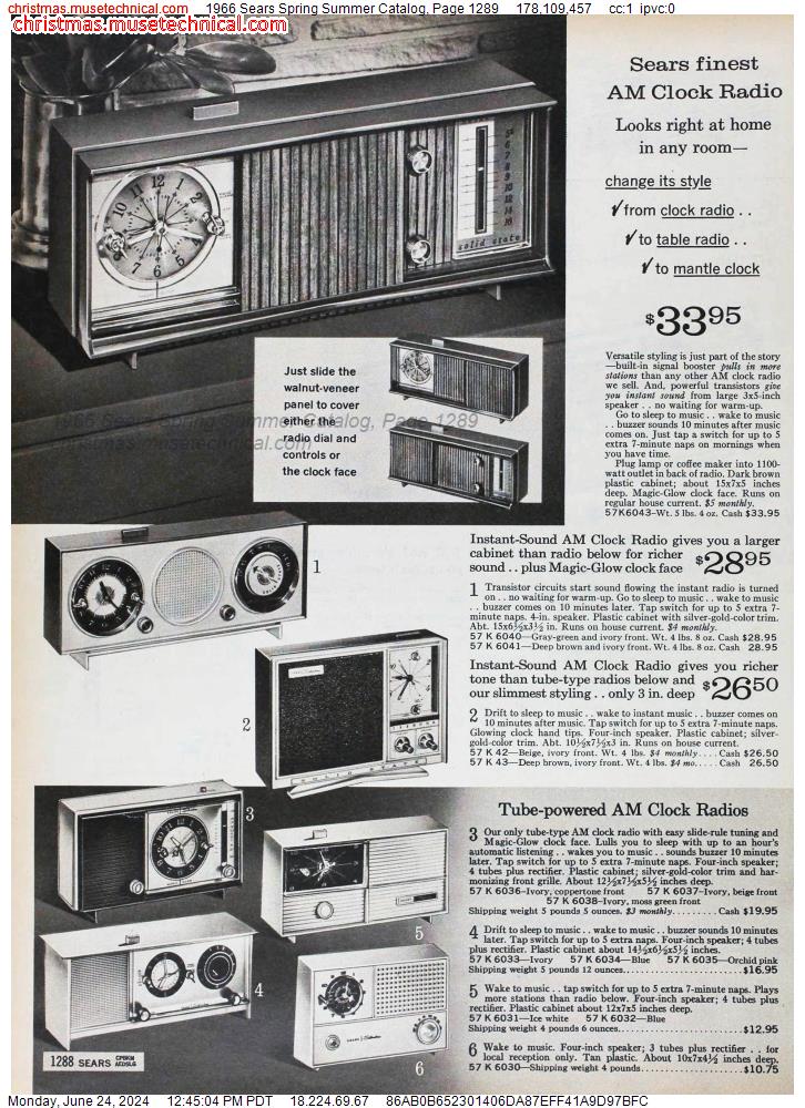 1966 Sears Spring Summer Catalog, Page 1289