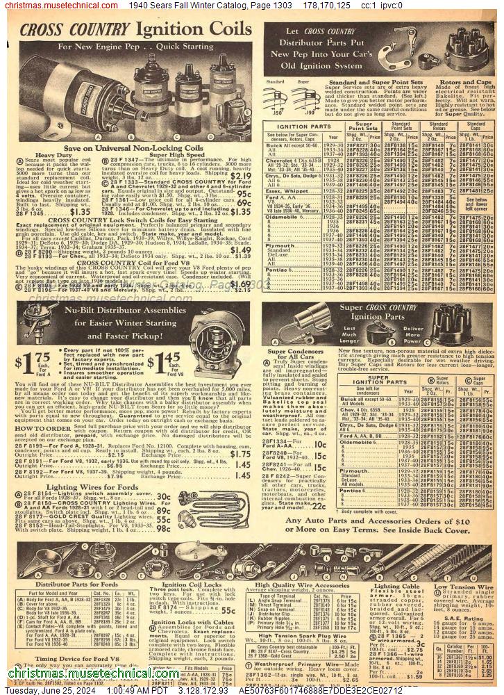 1940 Sears Fall Winter Catalog, Page 1303