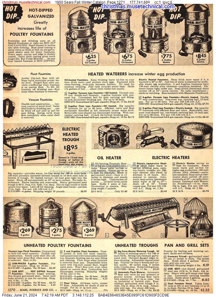 1950 Sears Fall Winter Catalog, Page 1271