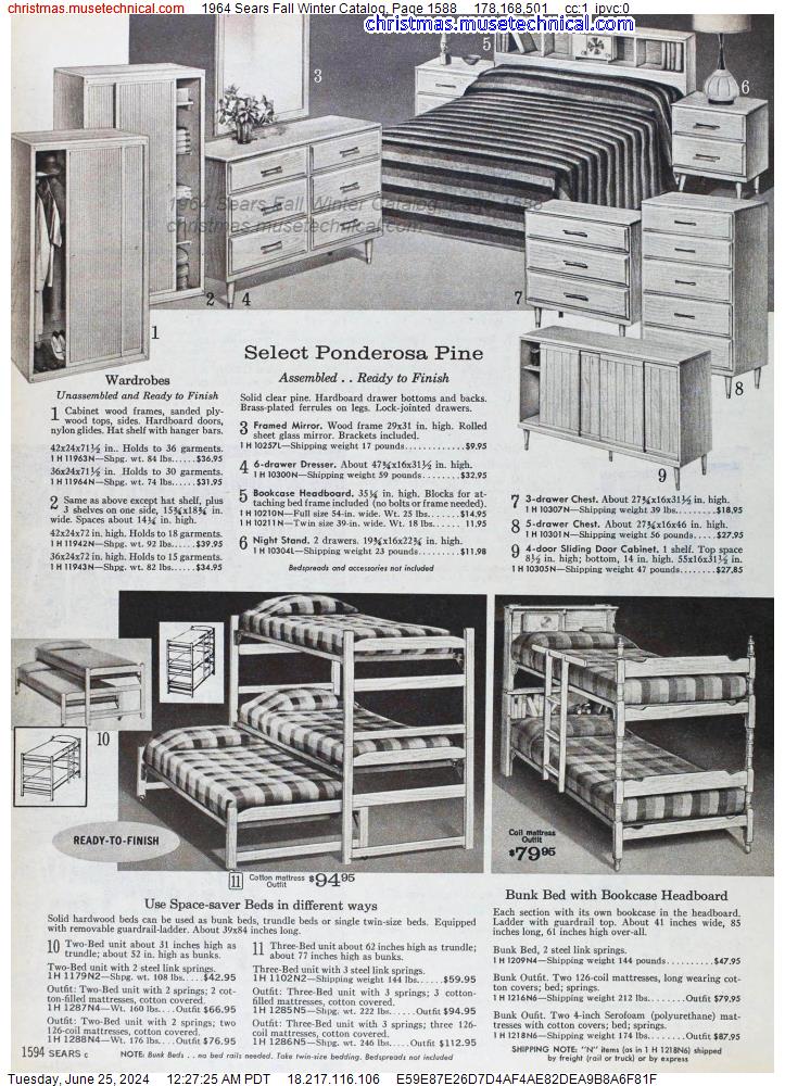 1964 Sears Fall Winter Catalog, Page 1588