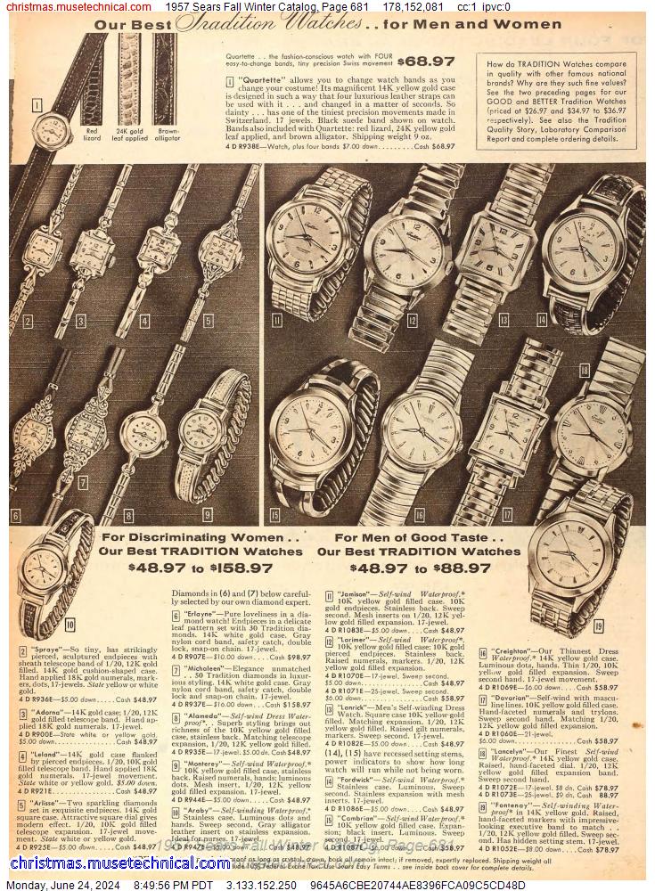 1957 Sears Fall Winter Catalog, Page 681