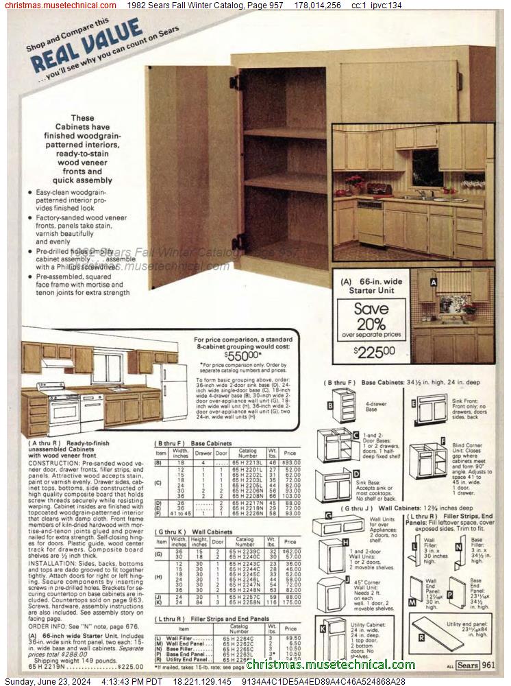 1982 Sears Fall Winter Catalog, Page 957