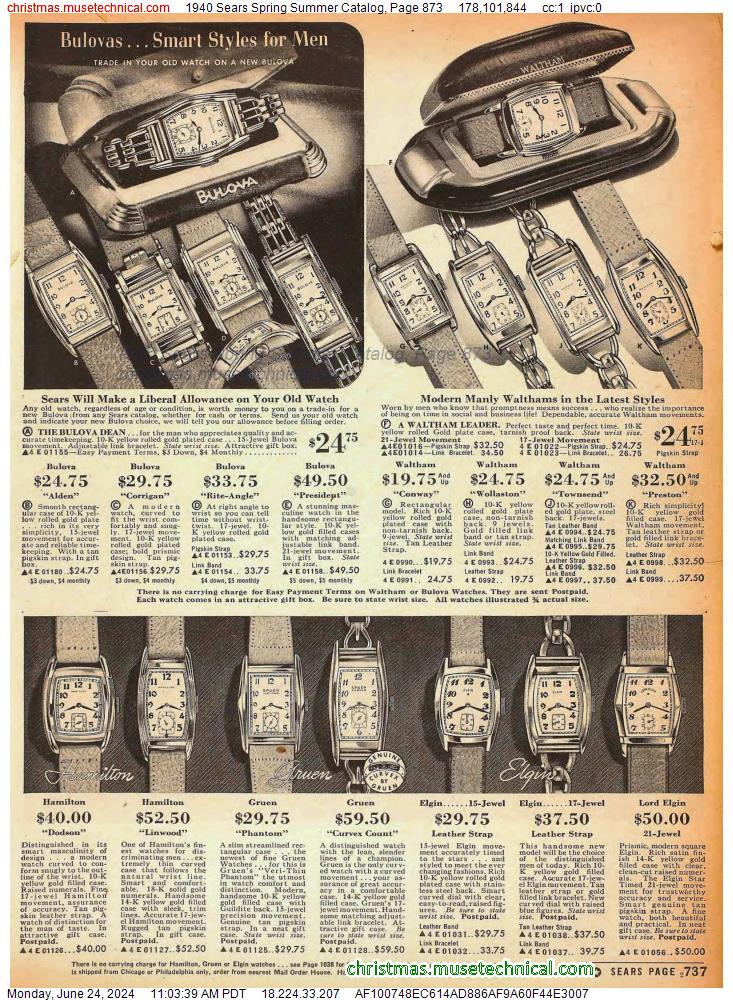 1940 Sears Spring Summer Catalog, Page 873