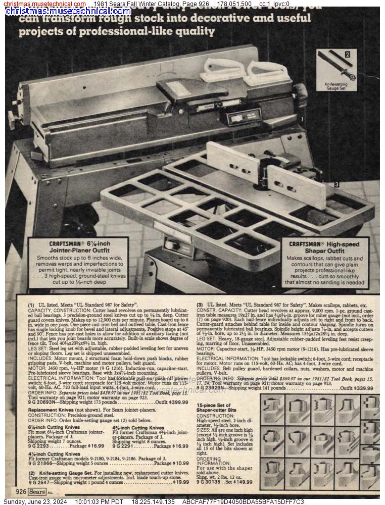 1981 Sears Fall Winter Catalog, Page 926