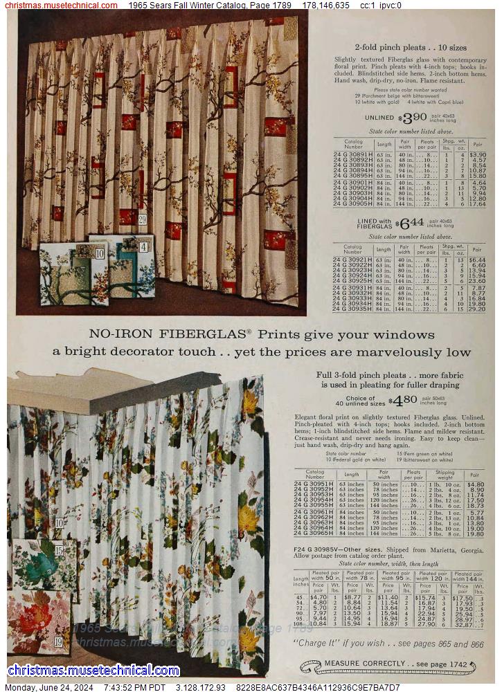 1965 Sears Fall Winter Catalog, Page 1789