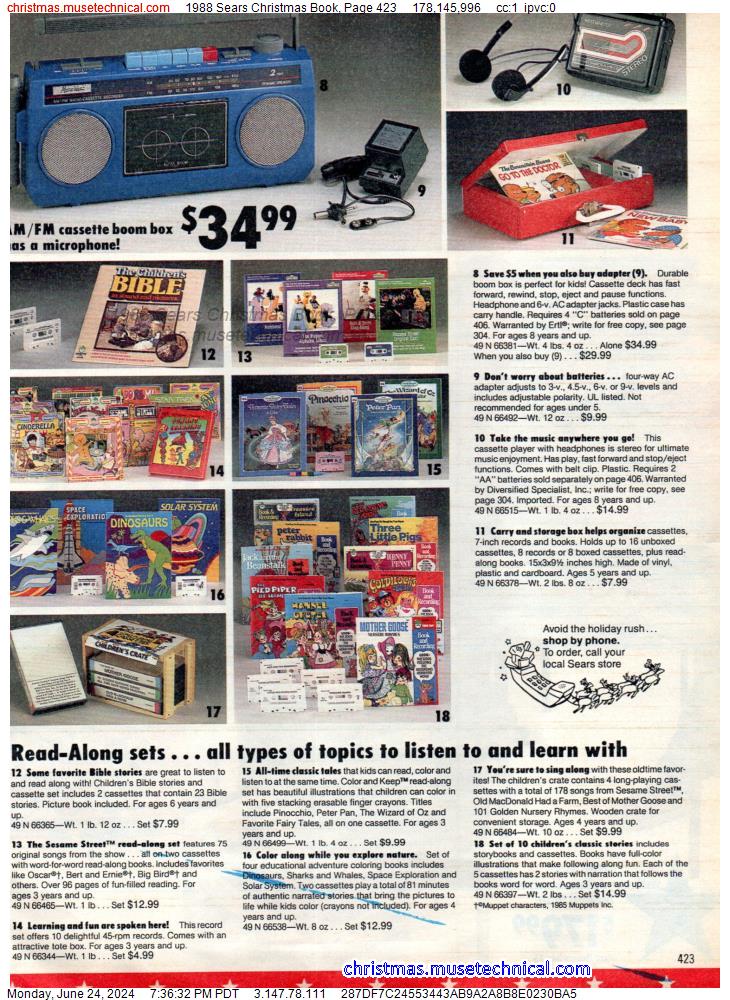 1988 Sears Christmas Book, Page 423