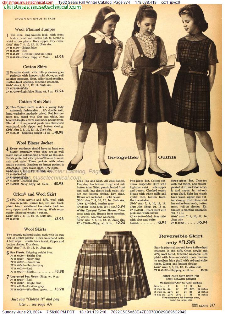 1962 Sears Fall Winter Catalog, Page 374