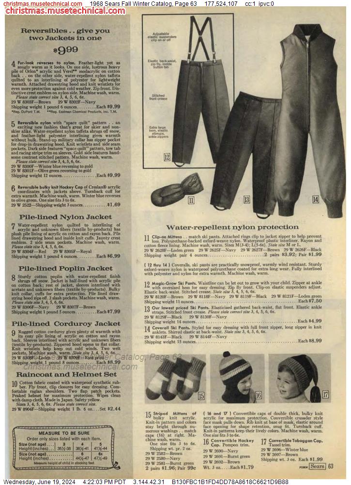 1968 Sears Fall Winter Catalog, Page 63