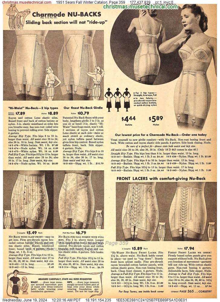1951 Sears Fall Winter Catalog, Page 359