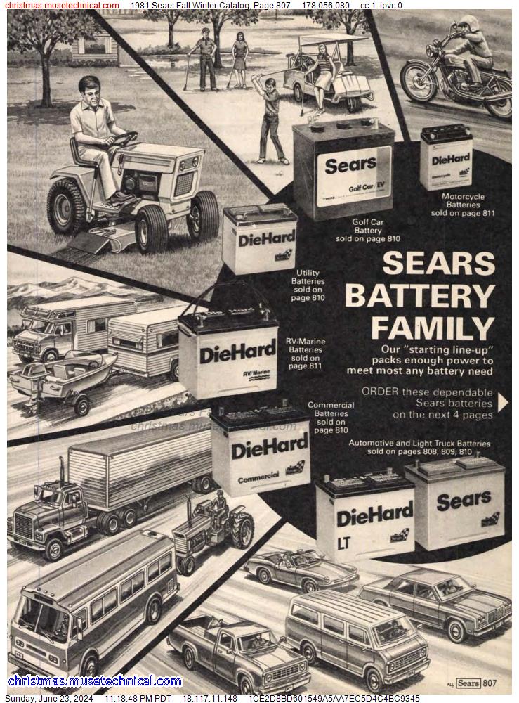 1981 Sears Fall Winter Catalog, Page 807