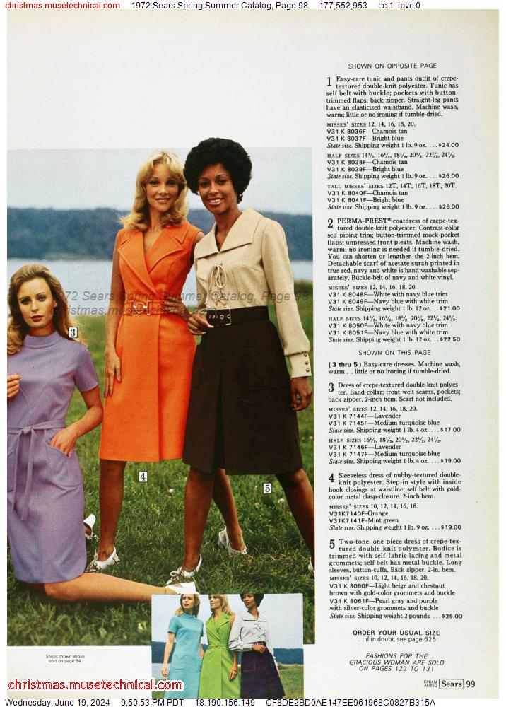 1972 Sears Spring Summer Catalog, Page 98
