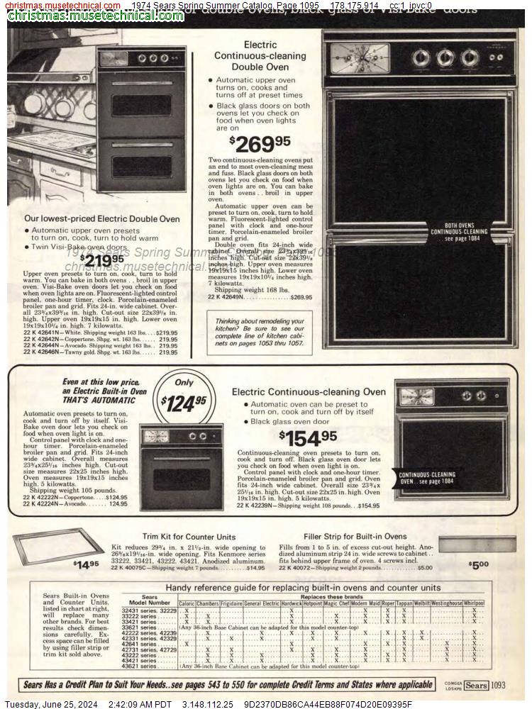 1974 Sears Spring Summer Catalog, Page 1095