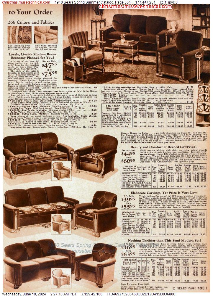 1940 Sears Spring Summer Catalog, Page 554