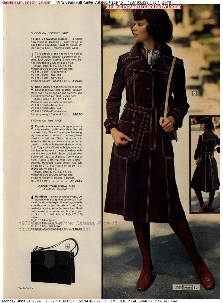 1972 Sears Fall Winter Catalog, Page 15