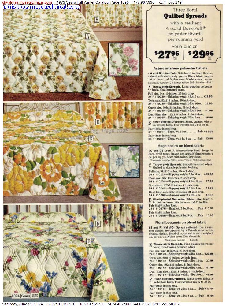 1973 Sears Fall Winter Catalog, Page 1096