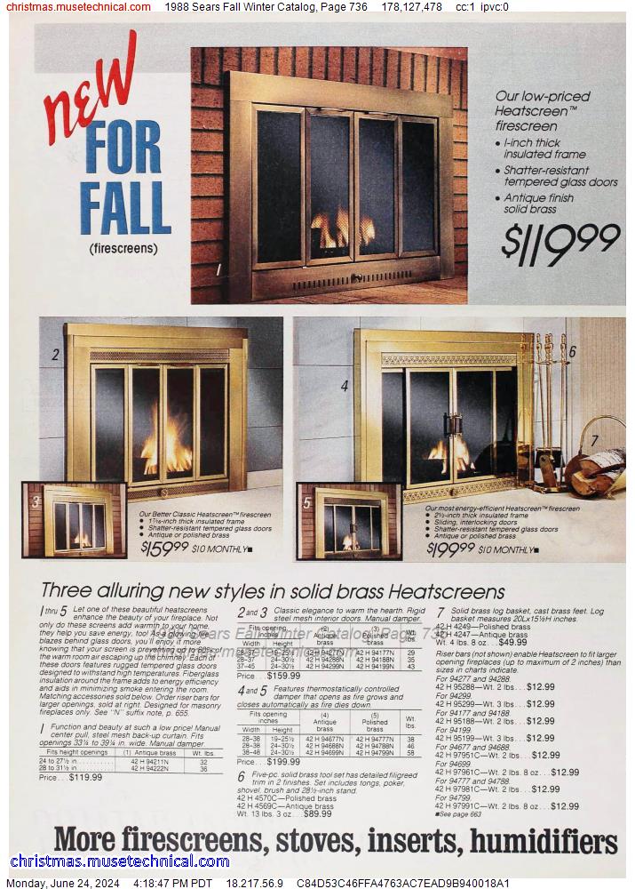 1988 Sears Fall Winter Catalog, Page 736