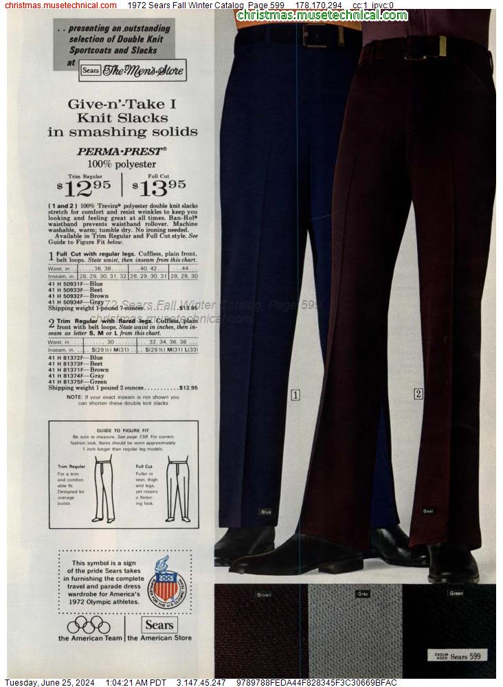 1972 Sears Fall Winter Catalog, Page 599