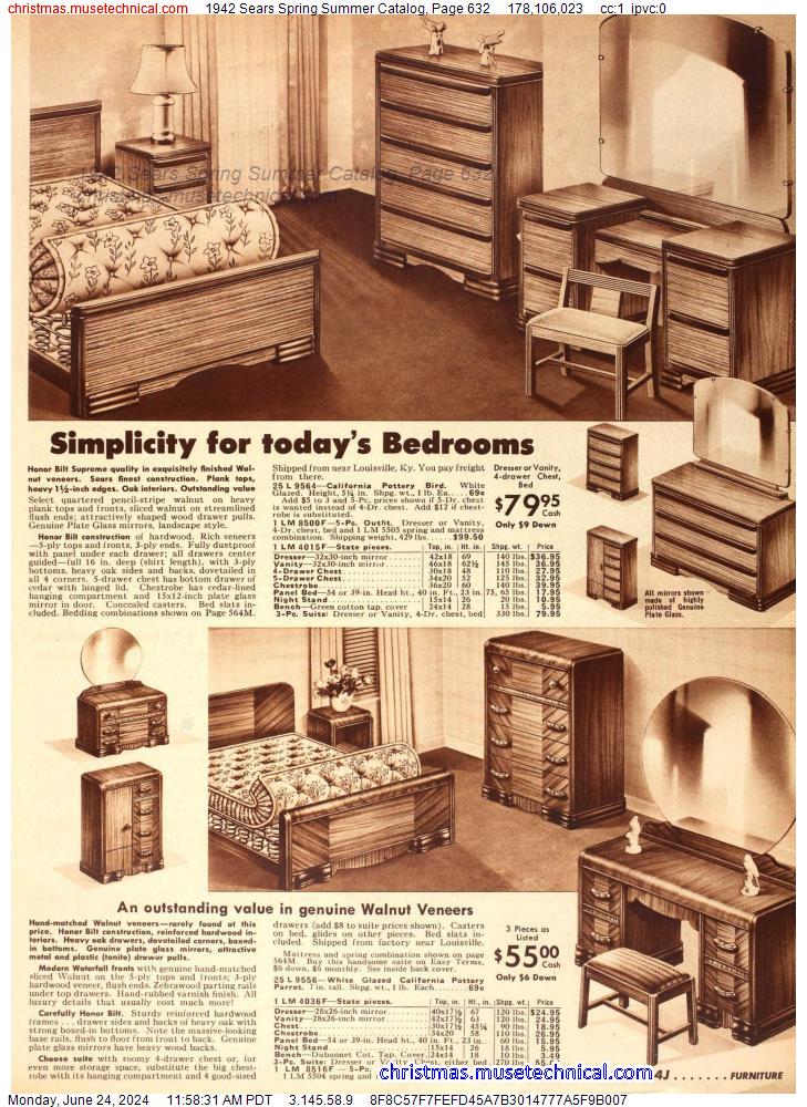1942 Sears Spring Summer Catalog, Page 632