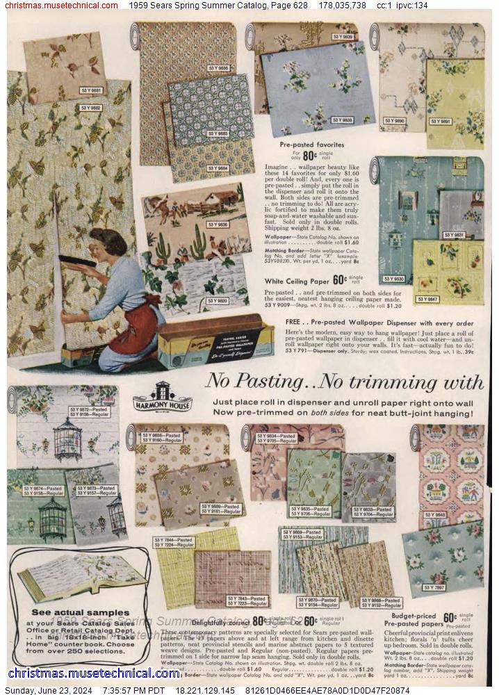 1959 Sears Spring Summer Catalog, Page 628
