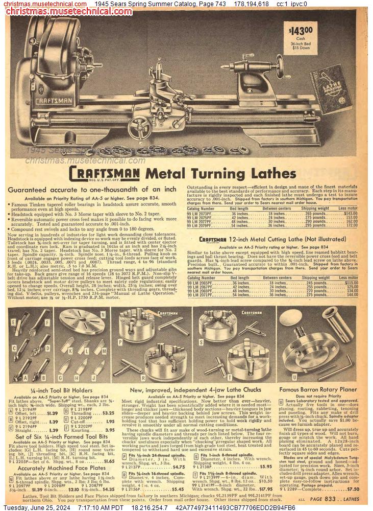 1945 Sears Spring Summer Catalog, Page 743