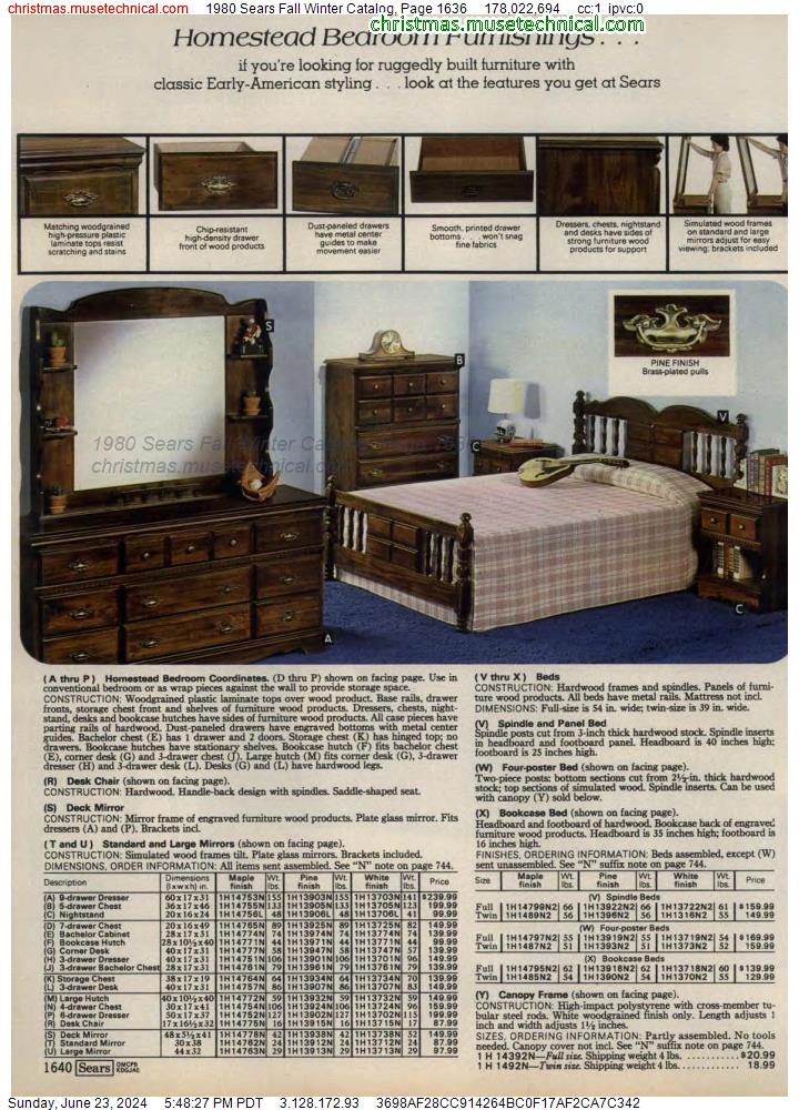 1980 Sears Fall Winter Catalog, Page 1636