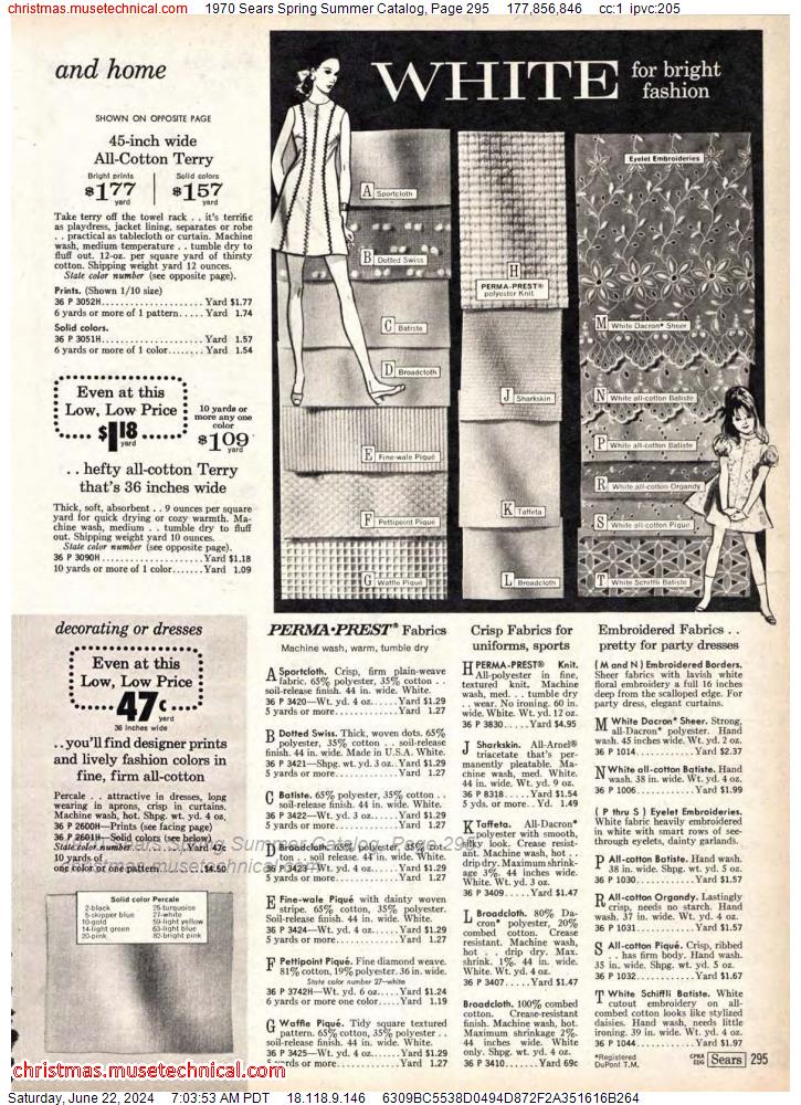1970 Sears Spring Summer Catalog, Page 295