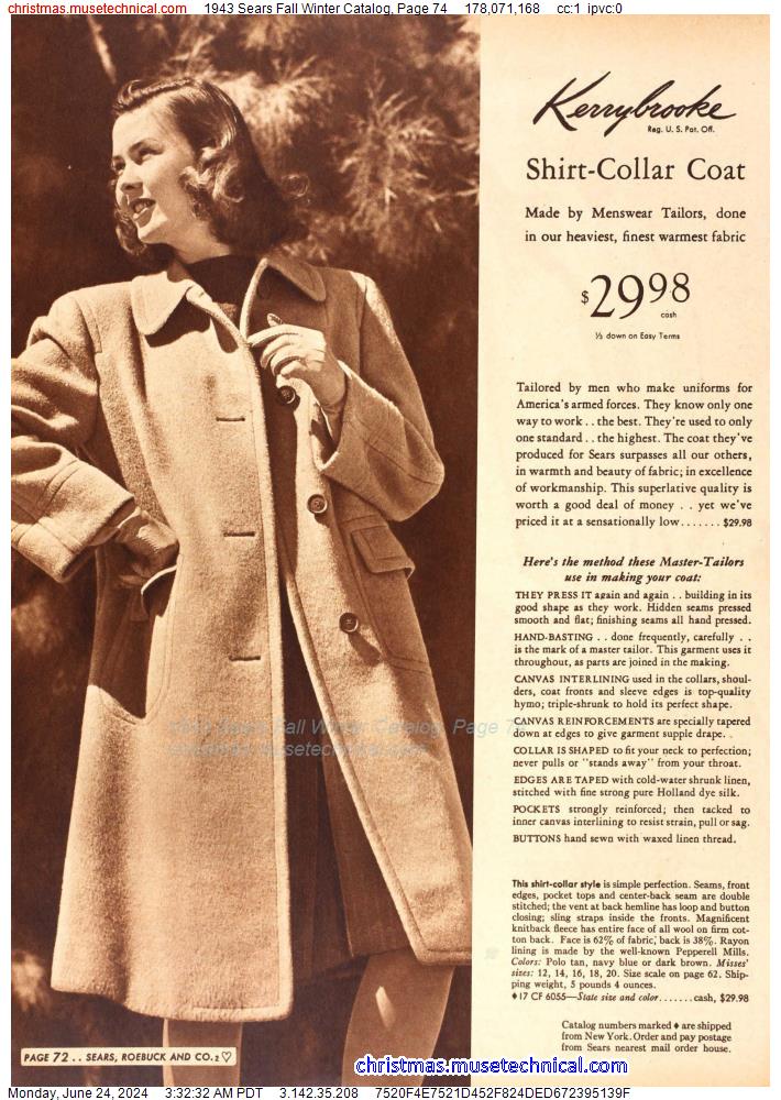 1943 Sears Fall Winter Catalog, Page 74