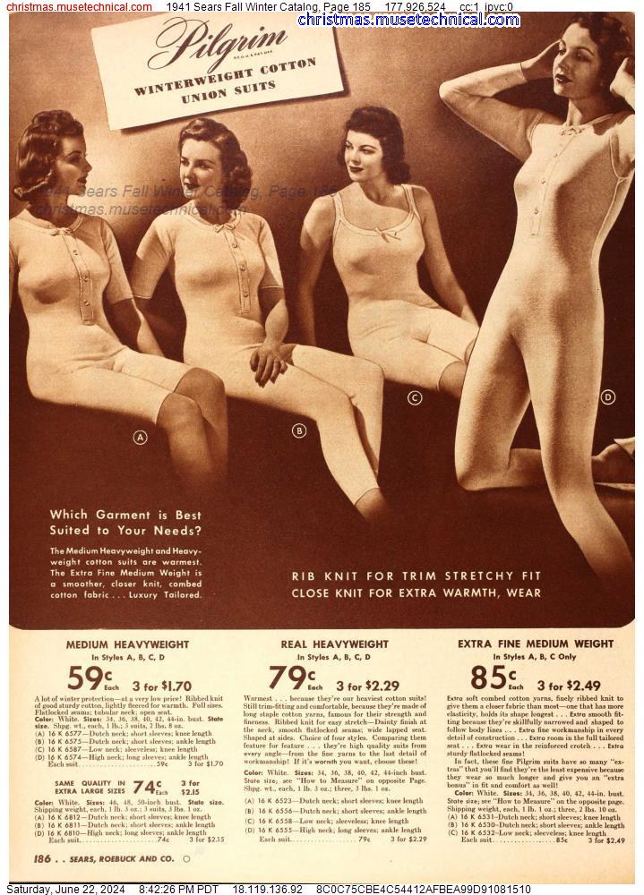 1941 Sears Fall Winter Catalog, Page 185