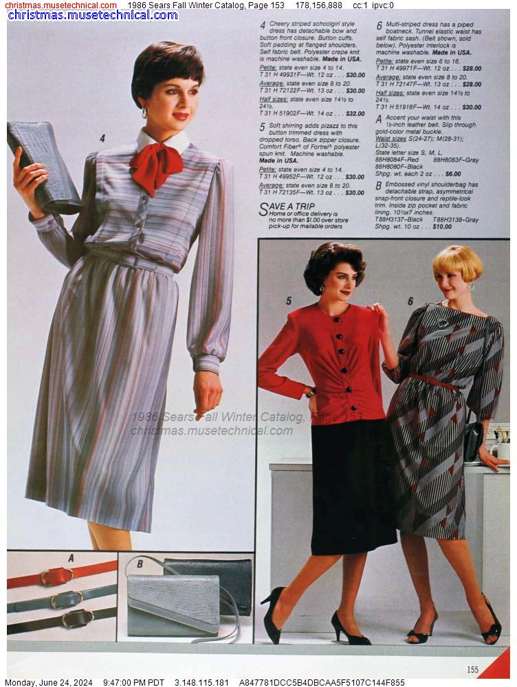 1986 Sears Fall Winter Catalog, Page 153