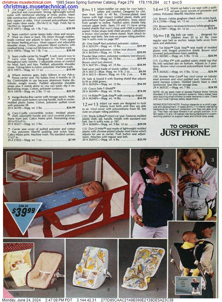 1985 Sears Spring Summer Catalog, Page 279