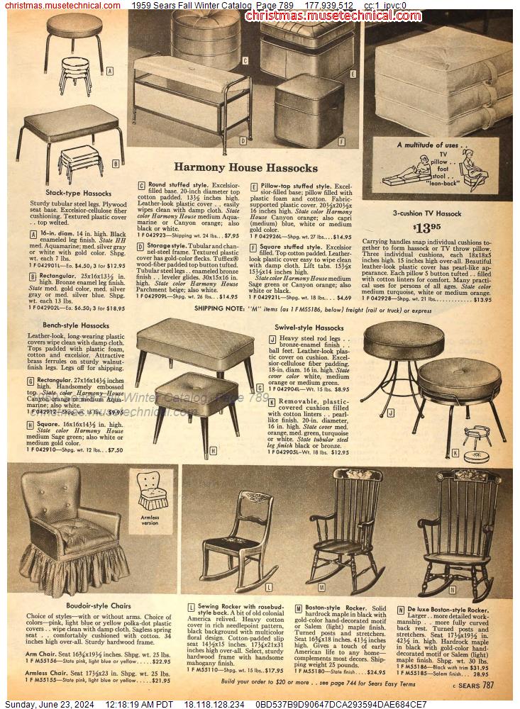 1959 Sears Fall Winter Catalog, Page 789