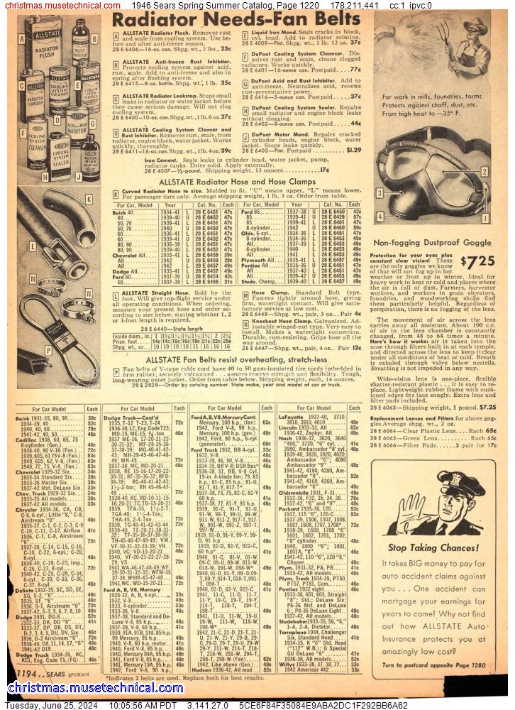1946 Sears Spring Summer Catalog, Page 1220