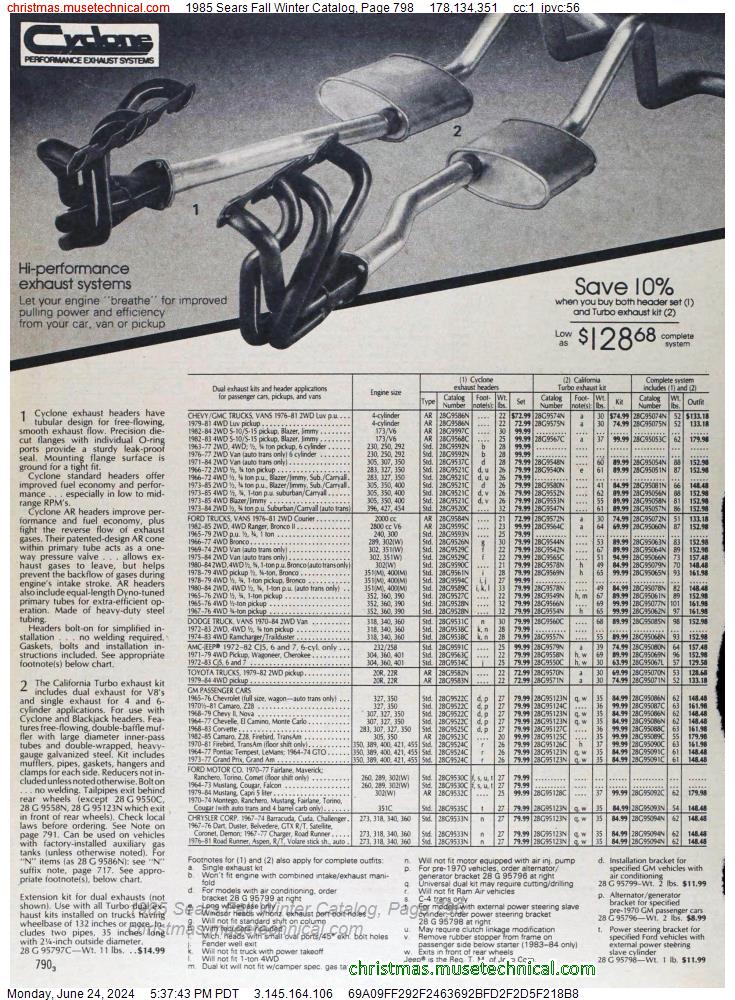1985 Sears Fall Winter Catalog, Page 798