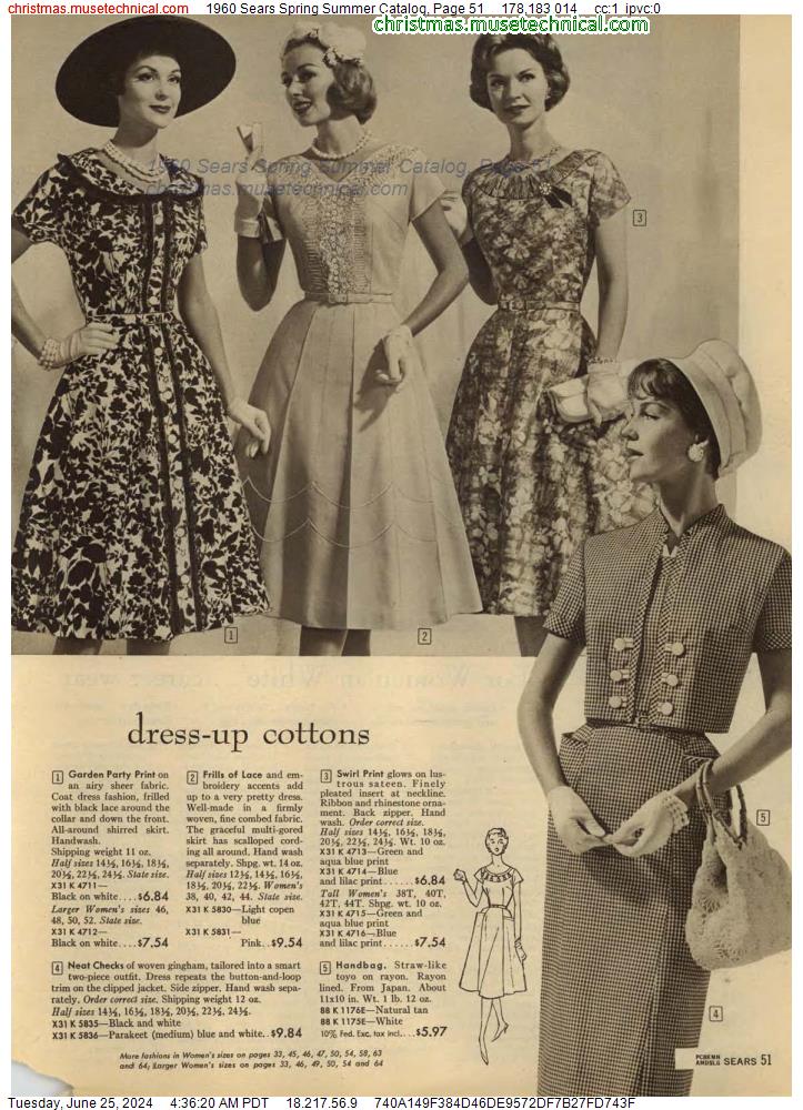 1960 Sears Spring Summer Catalog, Page 51