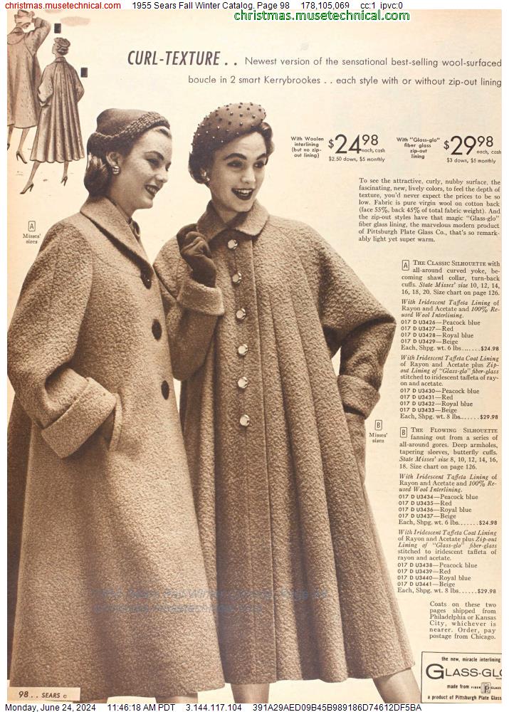 1955 Sears Fall Winter Catalog, Page 98