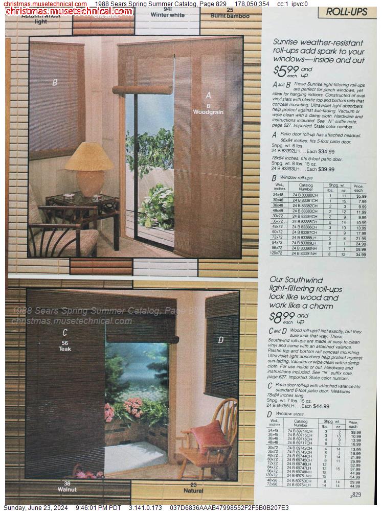 1988 Sears Spring Summer Catalog, Page 829