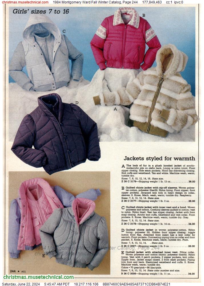 1984 Montgomery Ward Fall Winter Catalog, Page 244