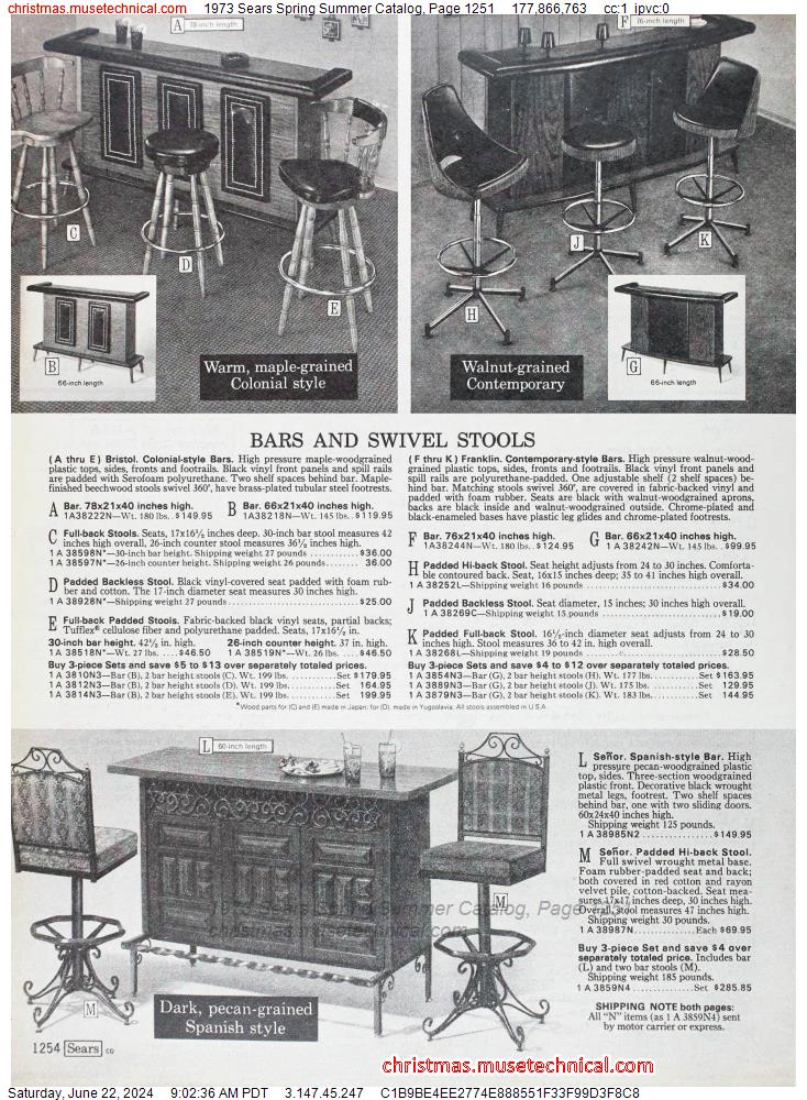 1973 Sears Spring Summer Catalog, Page 1251