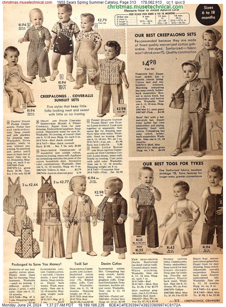 1955 Sears Spring Summer Catalog, Page 313