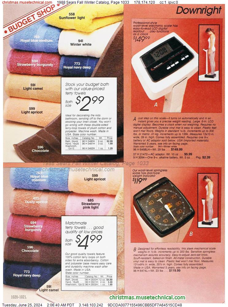 1988 Sears Fall Winter Catalog, Page 1033